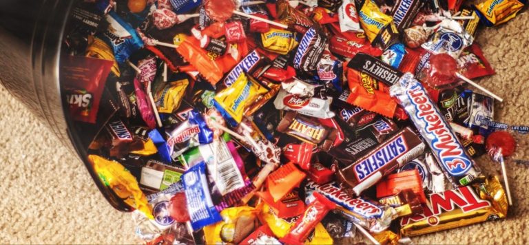 Bucket of candy bars