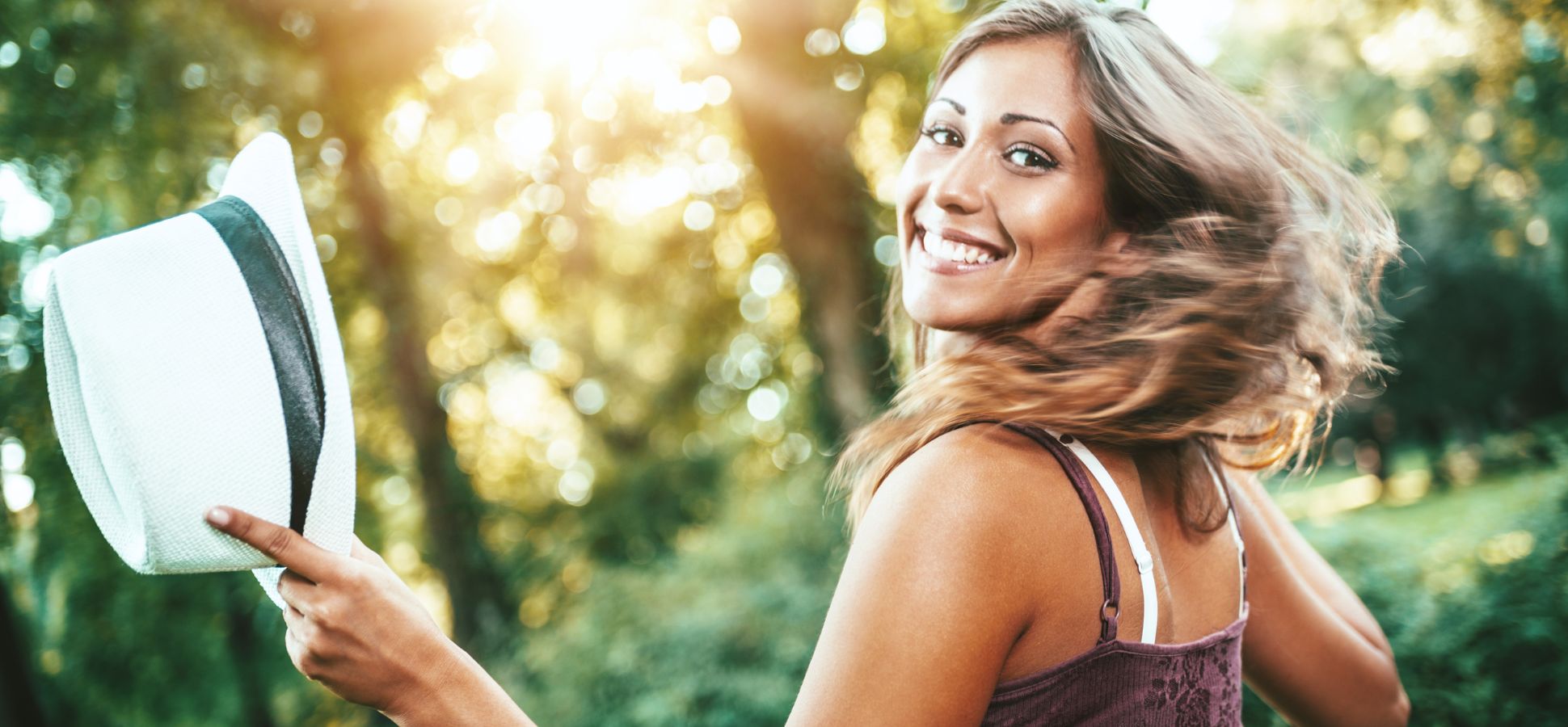 Happy single woman