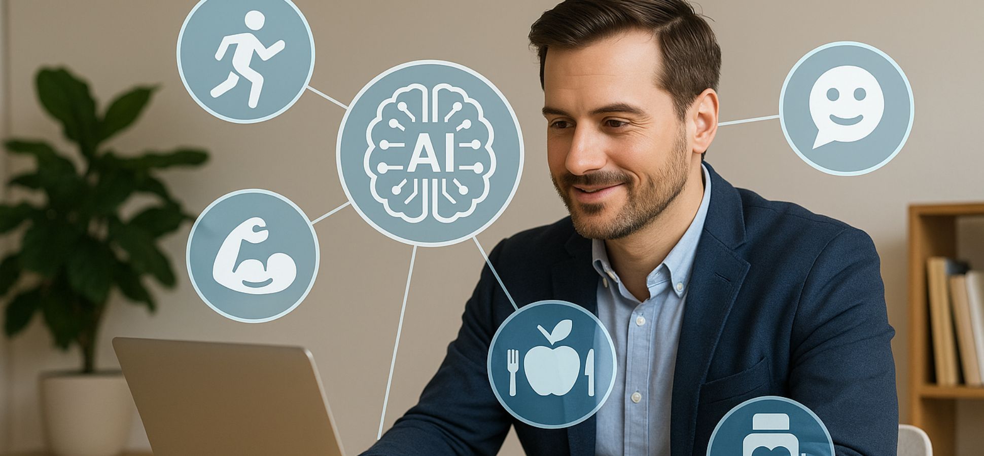 An entrepreneur using AI tools and apps to improve health