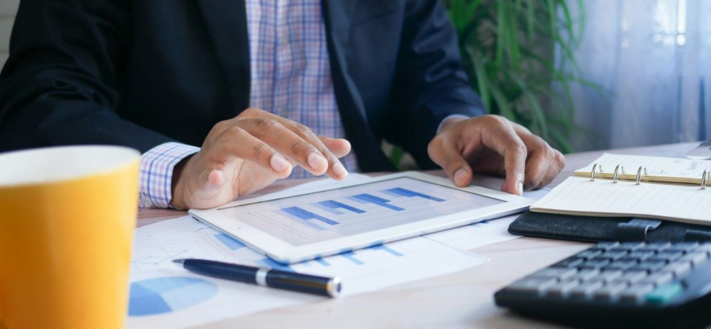 A man reviewing company's finances
