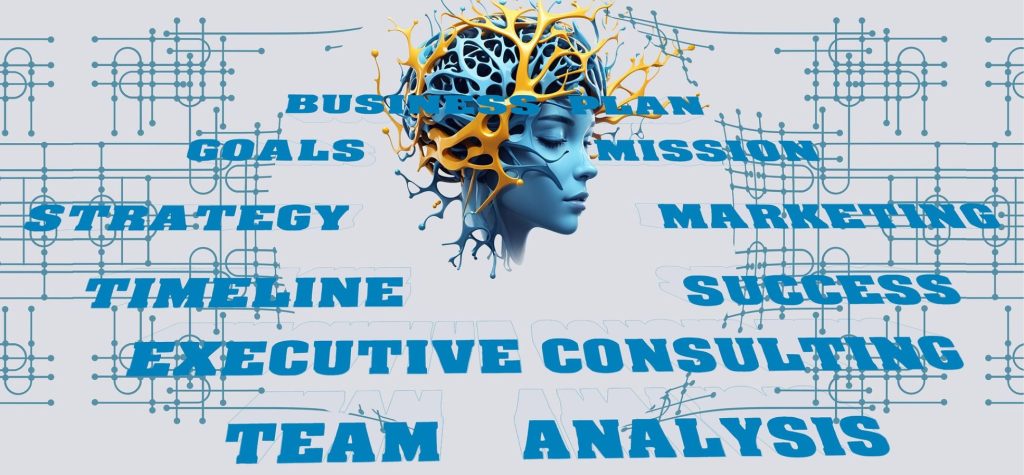 An infographic of an AI business mind