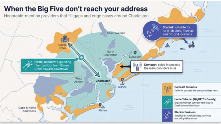 5 Best Small Business Internet Providers in Charleston South Carolina Without Long-Term Contracts